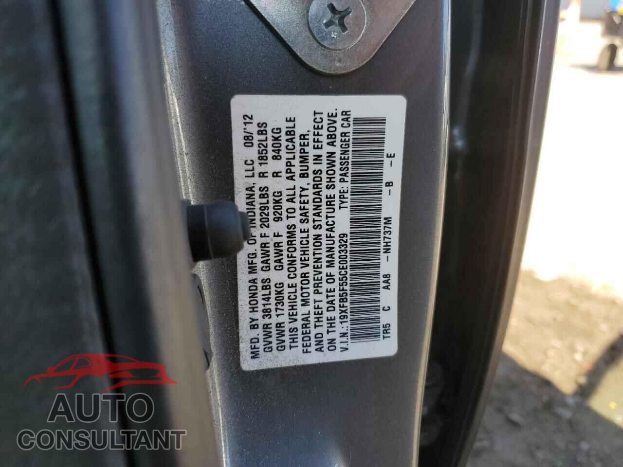 HONDA CIVIC 2012 - 19XFB5F55CE003329