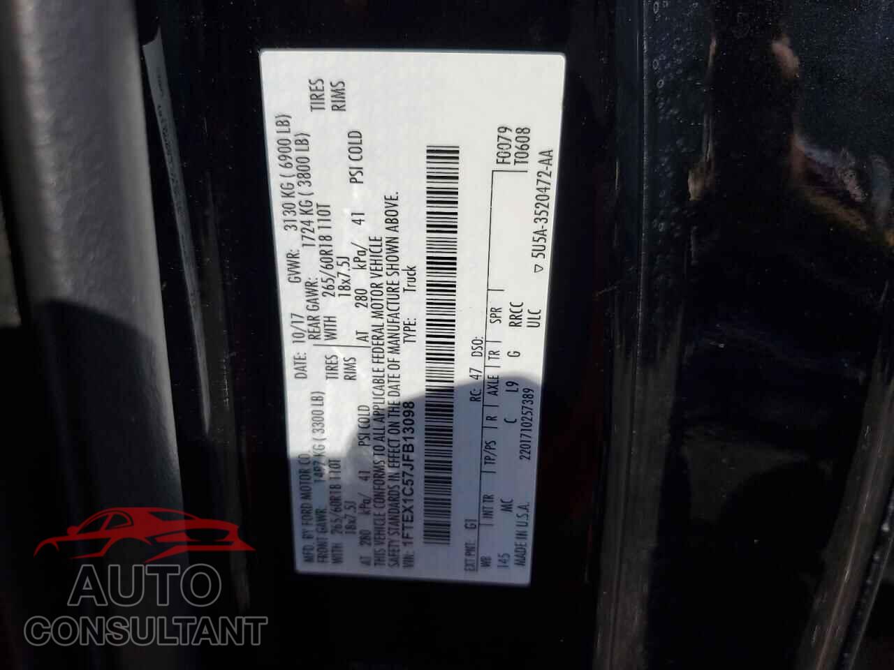 FORD F-150 2018 - 1FTEX1C57JFB13098