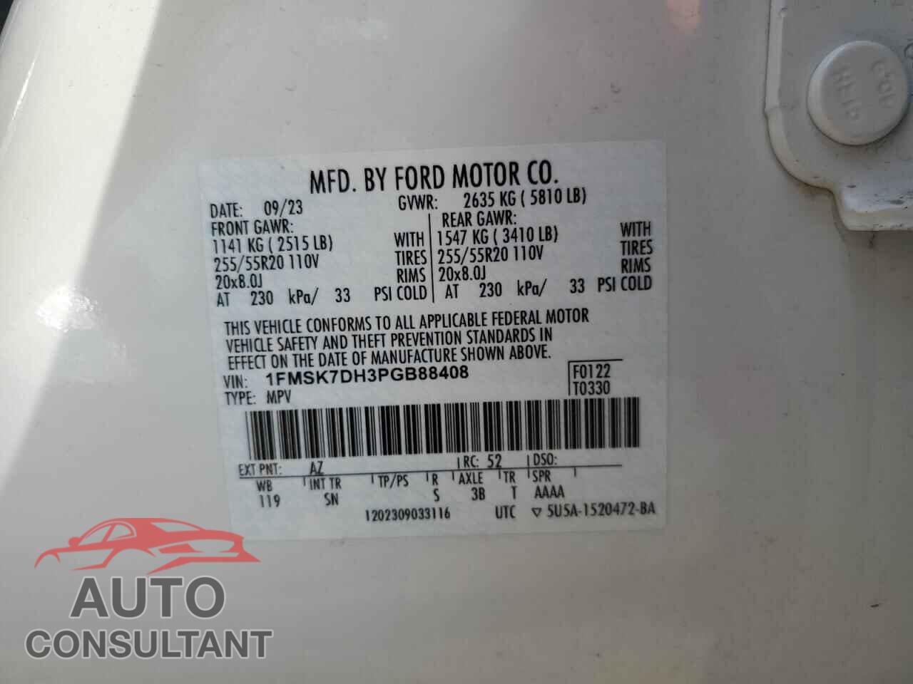 FORD EXPLORER 2023 - 1FMSK7DH3PGB88408