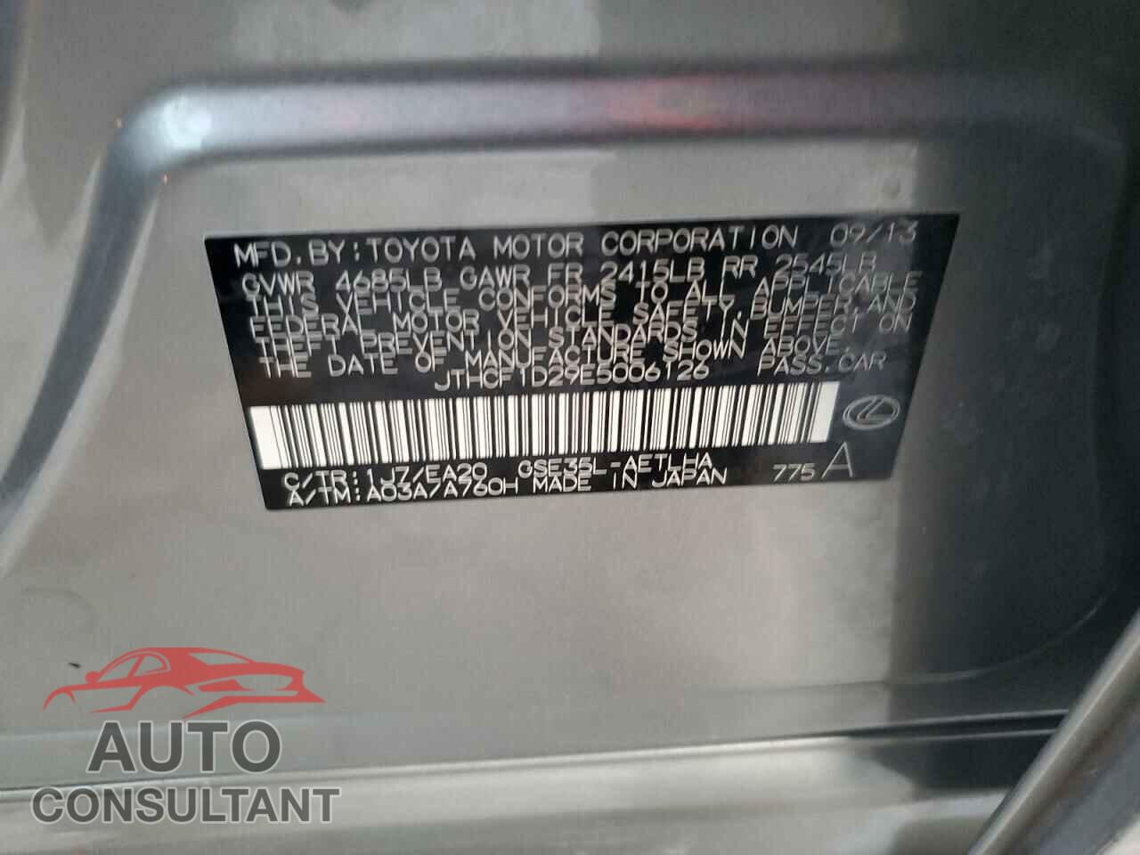 LEXUS IS 2014 - JTHCF1D29E5006126