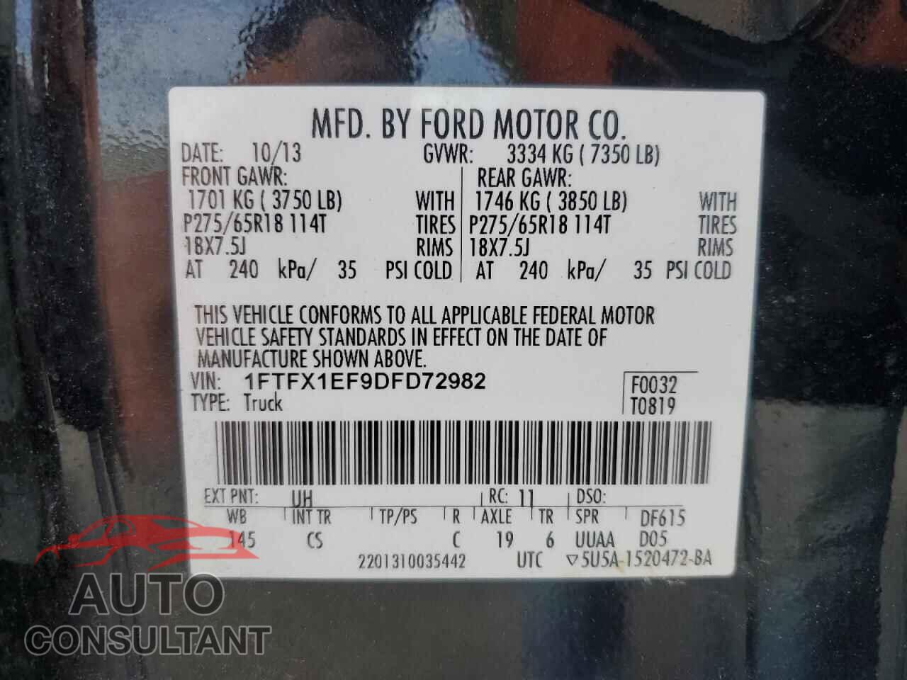 FORD F-150 2013 - 1FTFX1EF9DFD72982