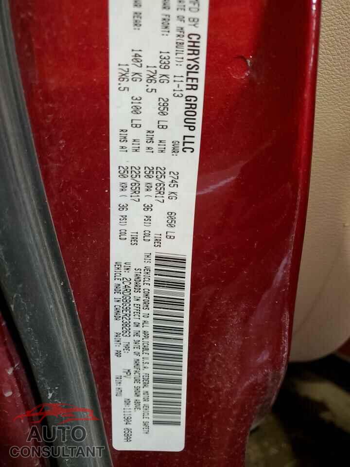 DODGE CARAVAN 2014 - 2C4RDGBG9ER238263