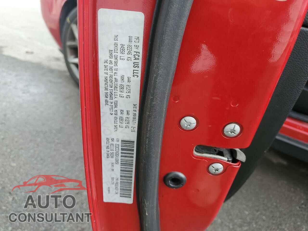 DODGE CHALLENGER 2016 - 2C3CDZAG8GH169050