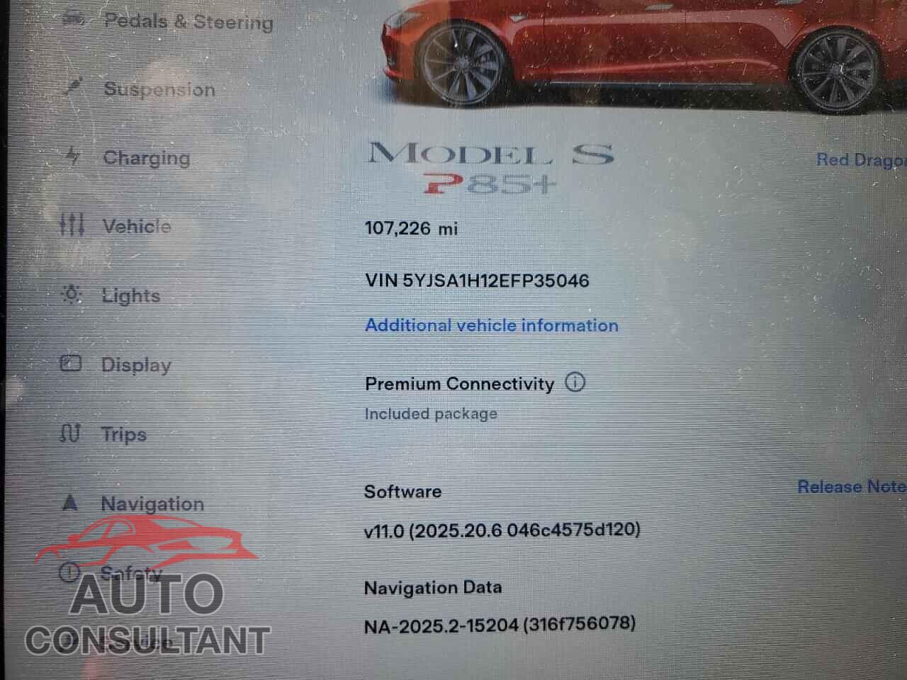 TESLA MODEL S 2014 - 5YJSA1H12EFP35046