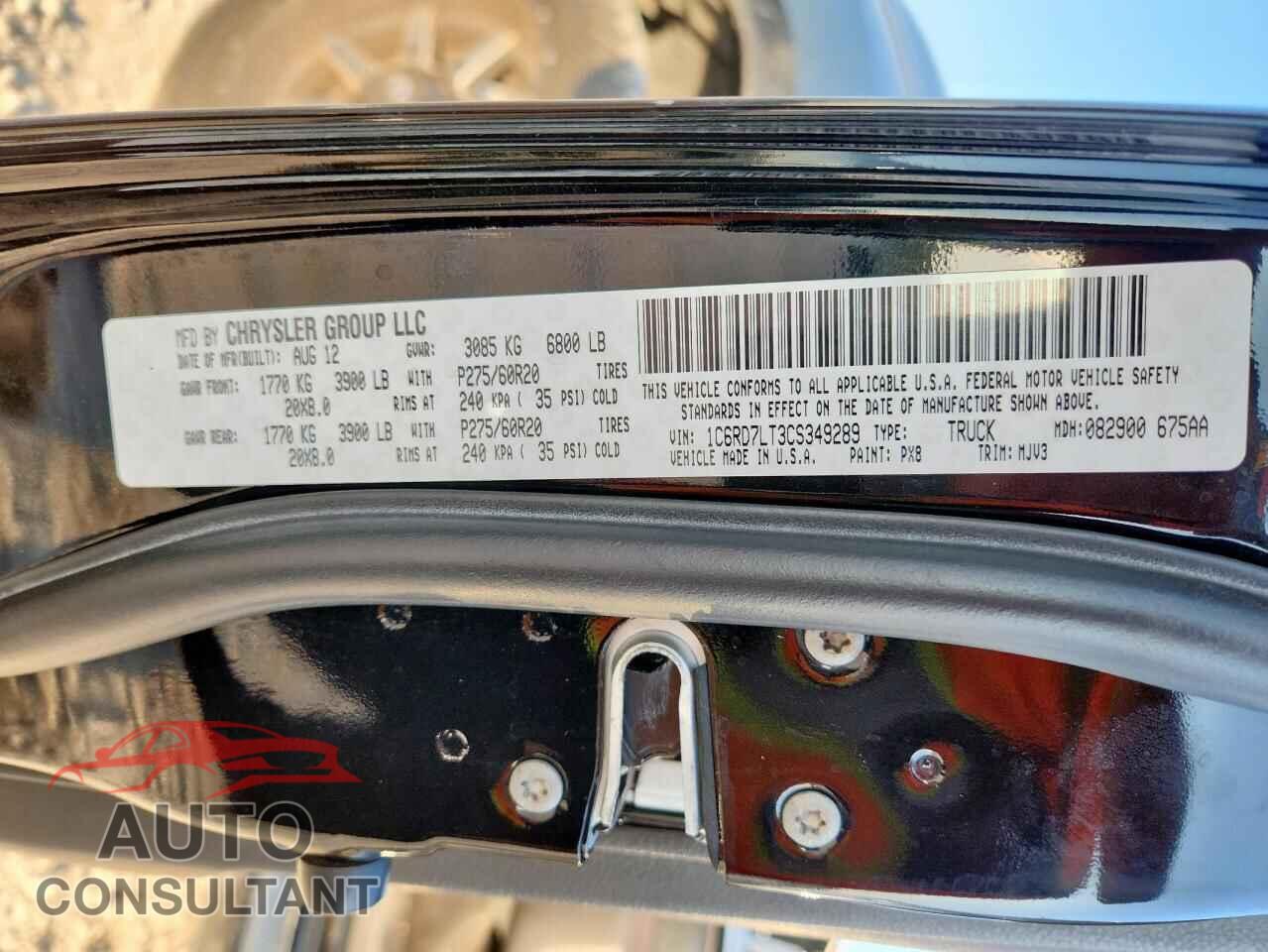 DODGE RAM 1500 2012 - 1C6RD7LT3CS349289