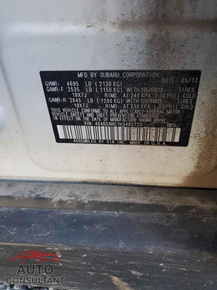 SUBARU OUTBACK 2017 - 4S4BSANC1H3405723