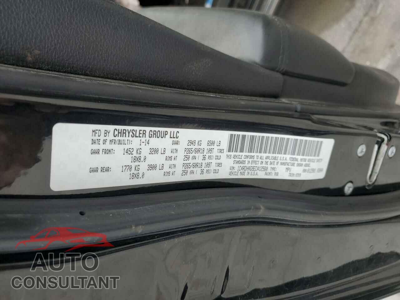 DODGE DURANGO 2014 - 1C4RDHAG9EC412560