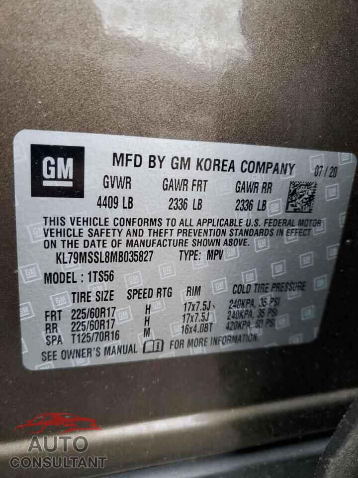 CHEVROLET TRAILBLZR 2021 - KL79MSSL8MB035827
