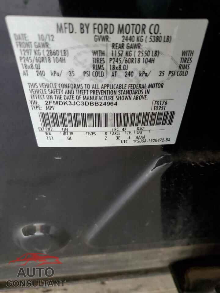 FORD EDGE 2013 - 2FMDK3JC3DBB24964