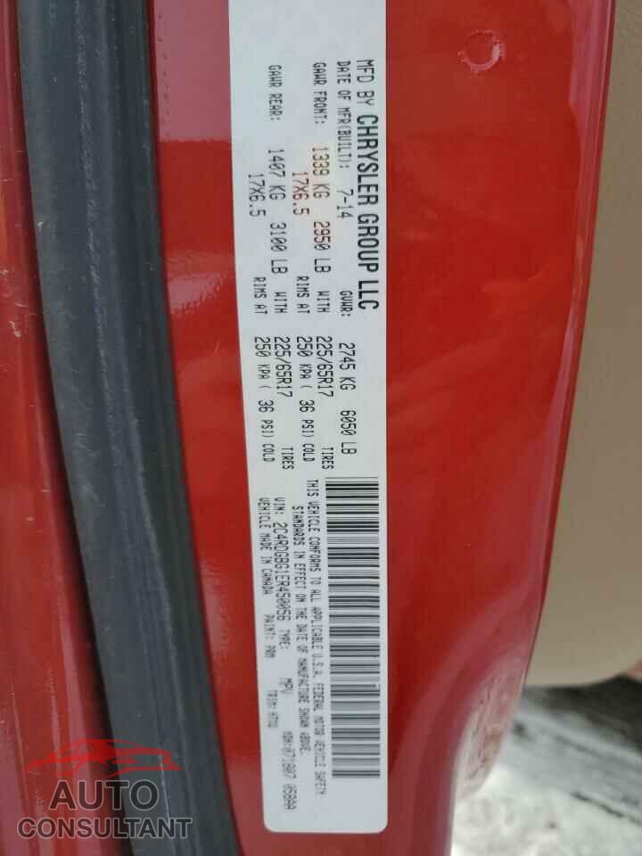 DODGE CARAVAN 2014 - 2C4RDGBG1ER450056