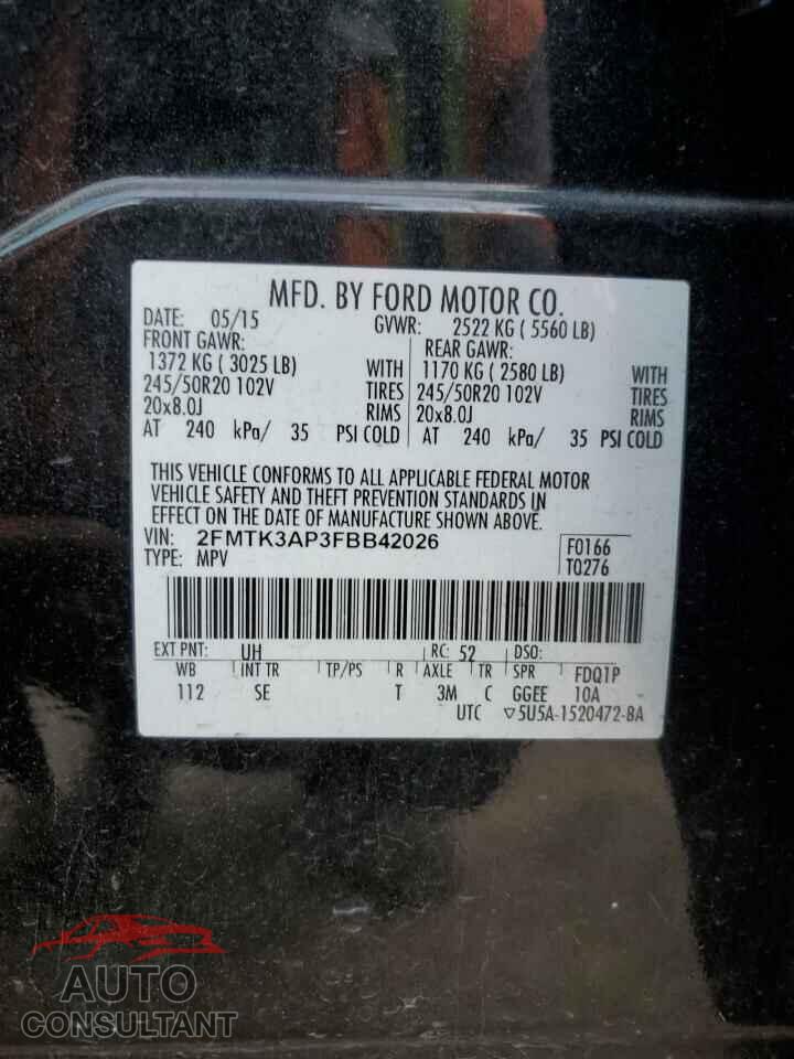 FORD EDGE 2015 - 2FMTK3AP3FBB42026