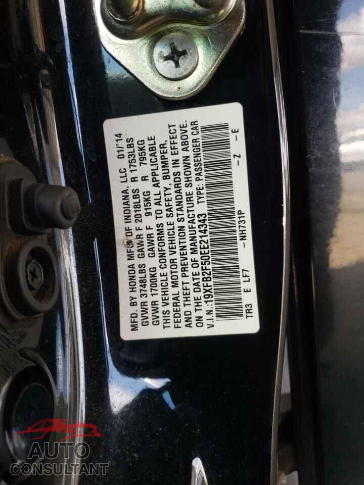 HONDA CIVIC 2014 - 19XFB2F50EE214343