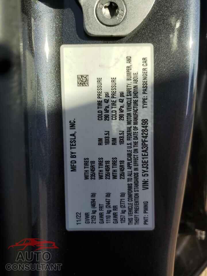 TESLA MODEL 3 2023 - 5YJ3E1EA3PF428498