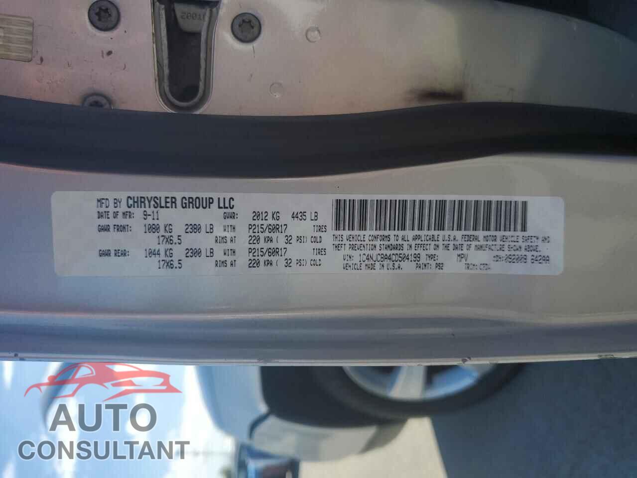 JEEP COMPASS 2012 - 1C4NJCBA4CD504199