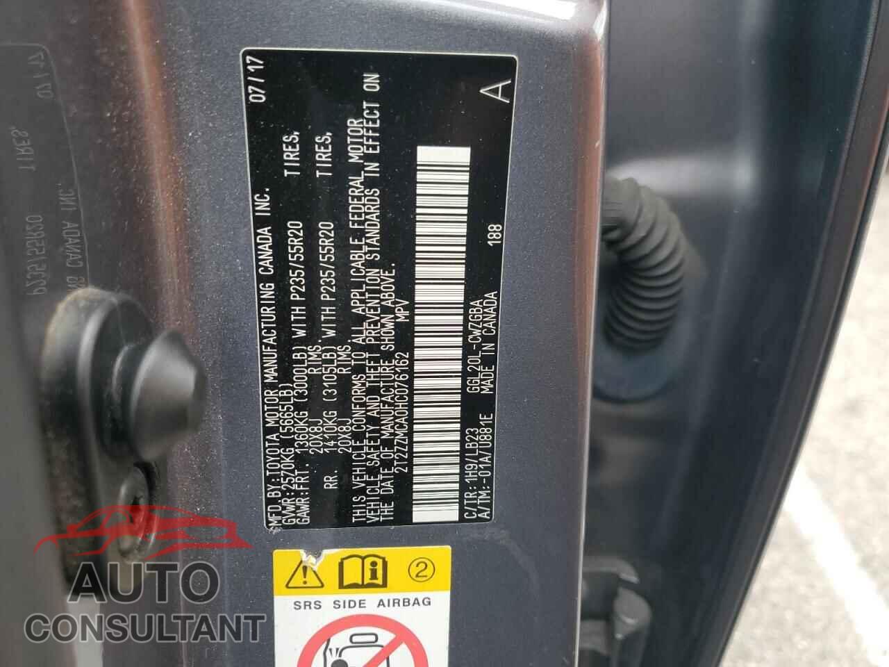 LEXUS RX350 2017 - 2T2ZZMCA0HC076162