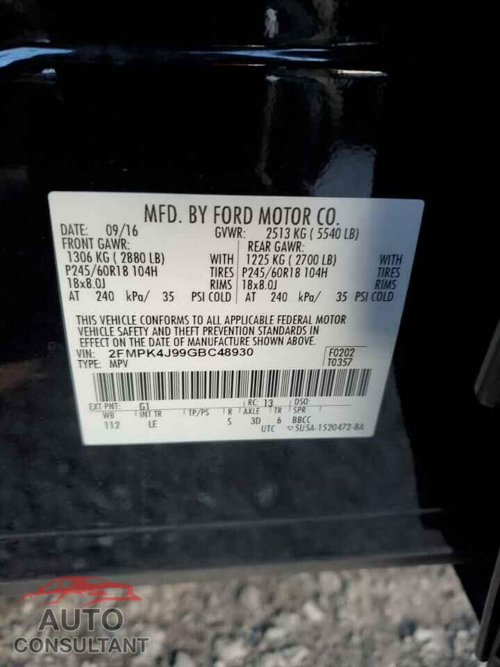 FORD EDGE 2016 - 2FMPK4J99GBC48930