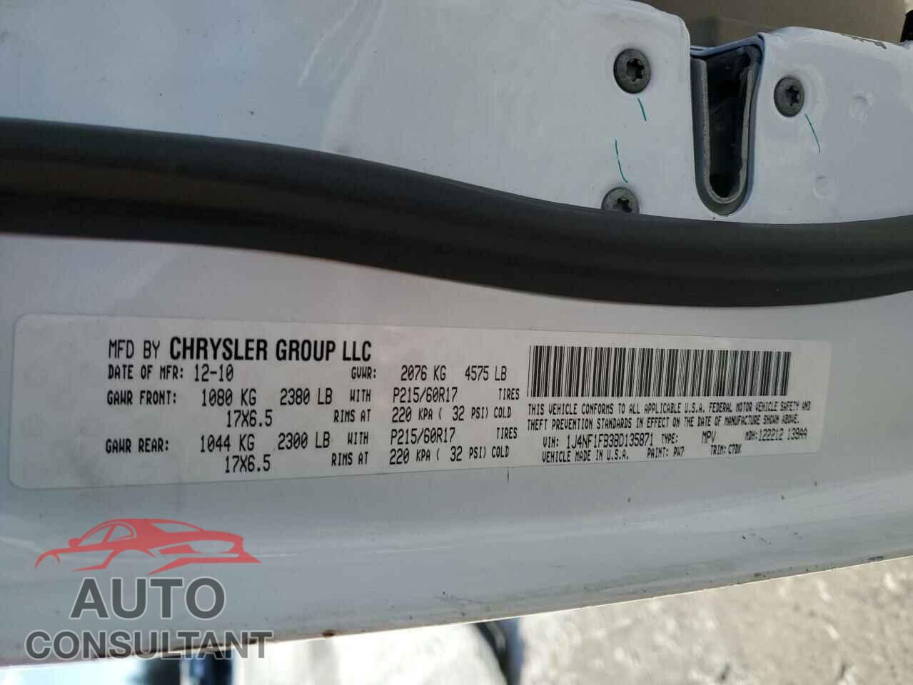 JEEP COMPASS 2011 - 1J4NF1FB3BD135871