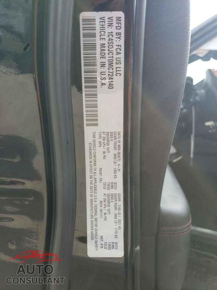DODGE DURANGO 2021 - 1C4SDJCT0MC724140