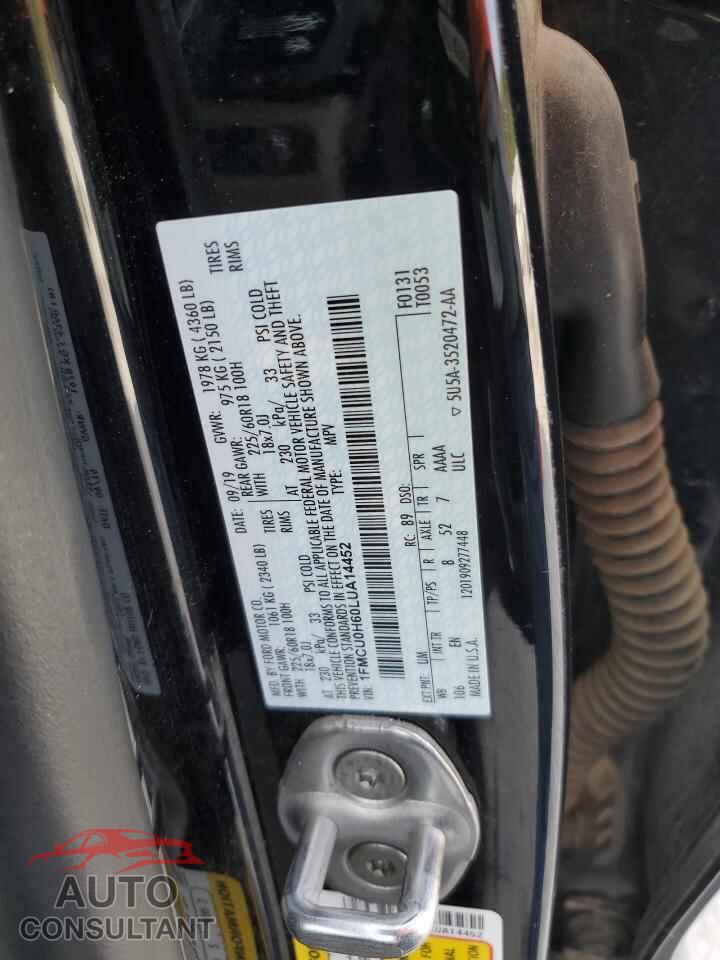 FORD ESCAPE 2020 - 1FMCU0H60LUA14452