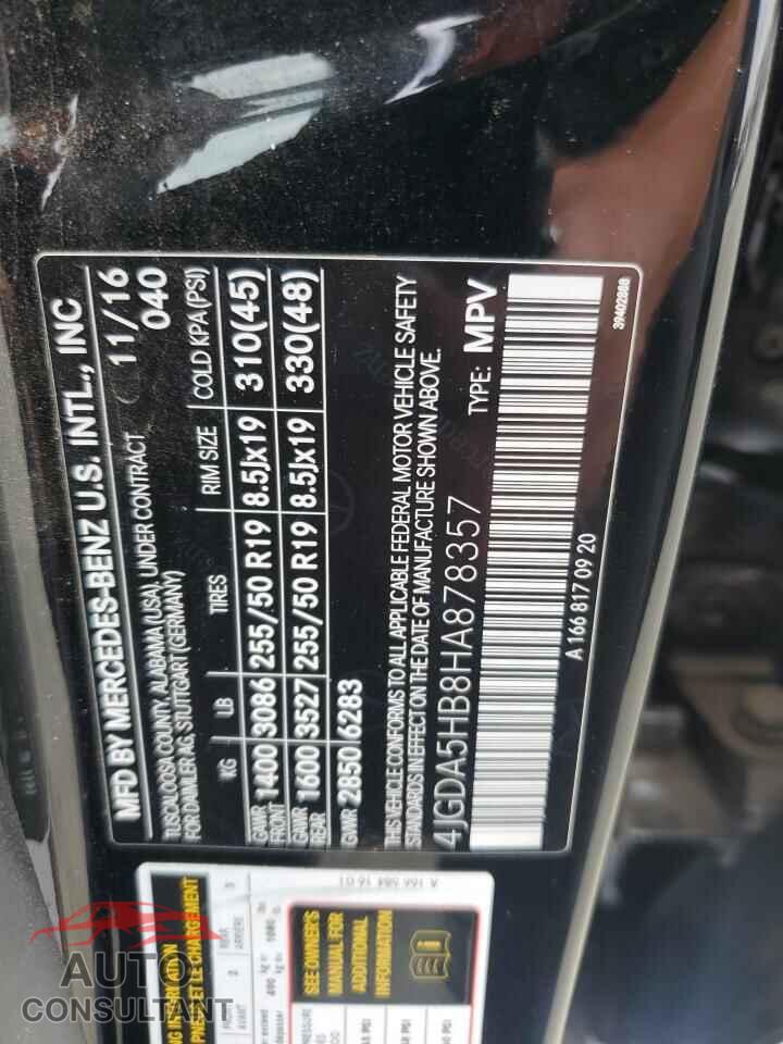 MERCEDES-BENZ GLE-CLASS 2017 - 4JGDA5HB8HA878357