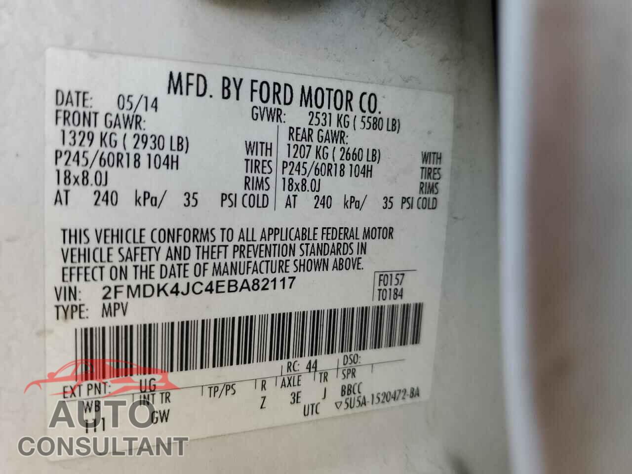 FORD EDGE 2014 - 2FMDK4JC4EBA82117