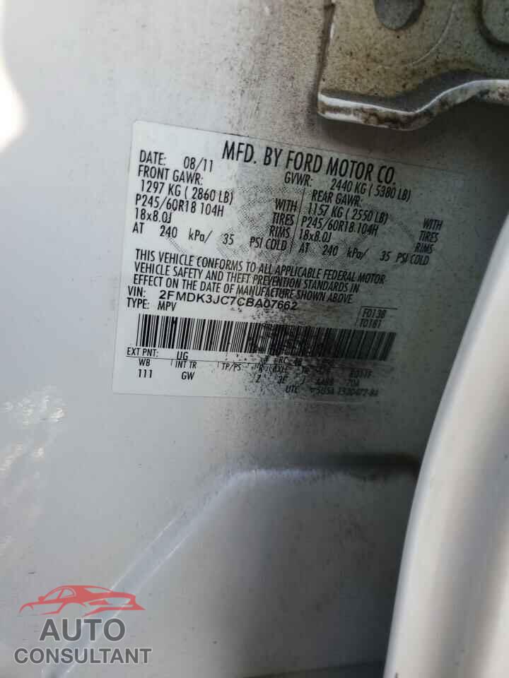 FORD EDGE 2012 - 2FMDK3JC7CBA07662