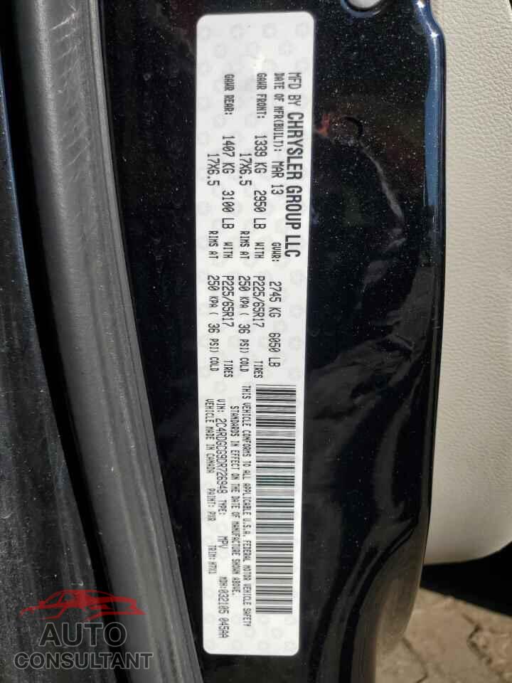 DODGE CARAVAN 2013 - 2C4RDGCG9DR726948
