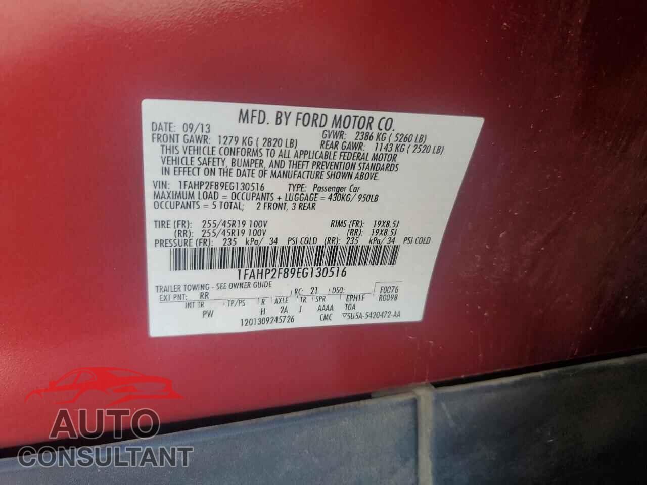 FORD TAURUS 2014 - 1FAHP2F89EG130516