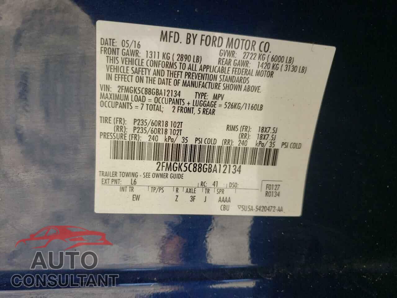 FORD FLEX 2016 - 2FMGK5C88GBA12134
