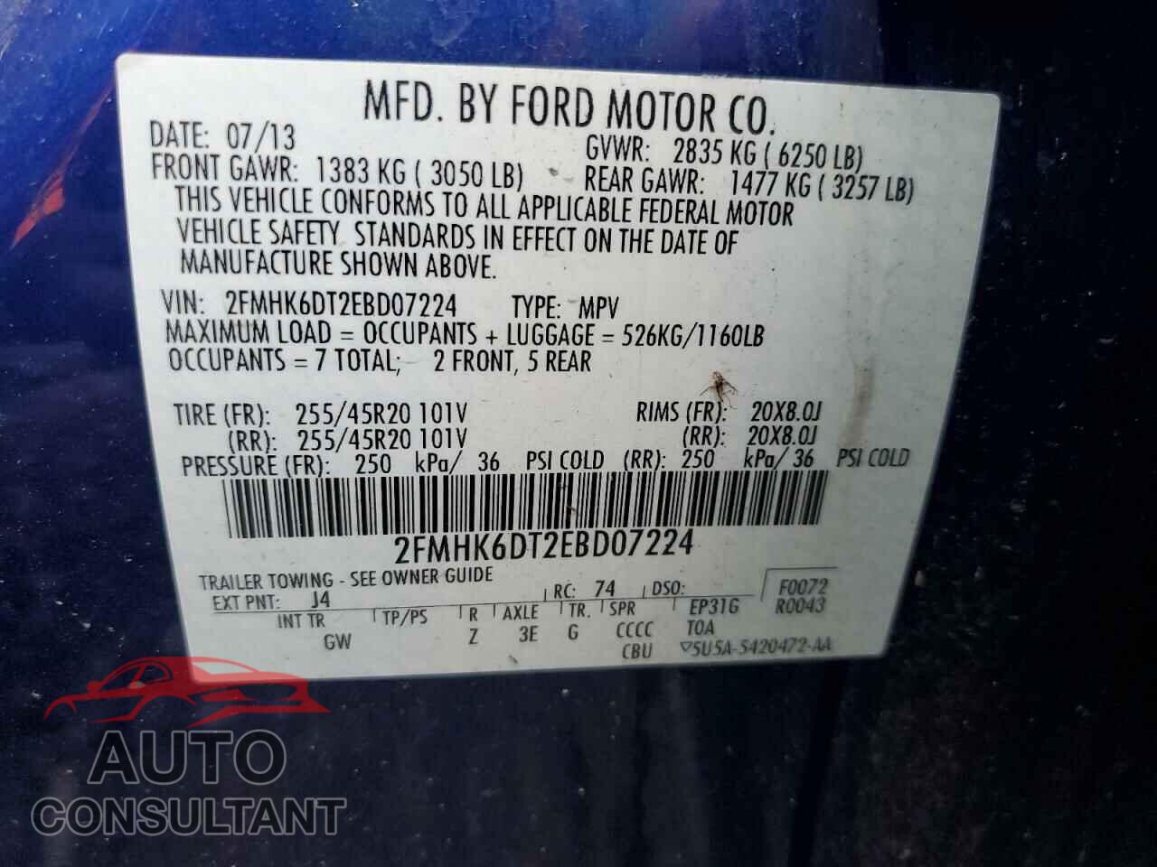 FORD FLEX 2014 - 2FMHK6DT2EBD07224
