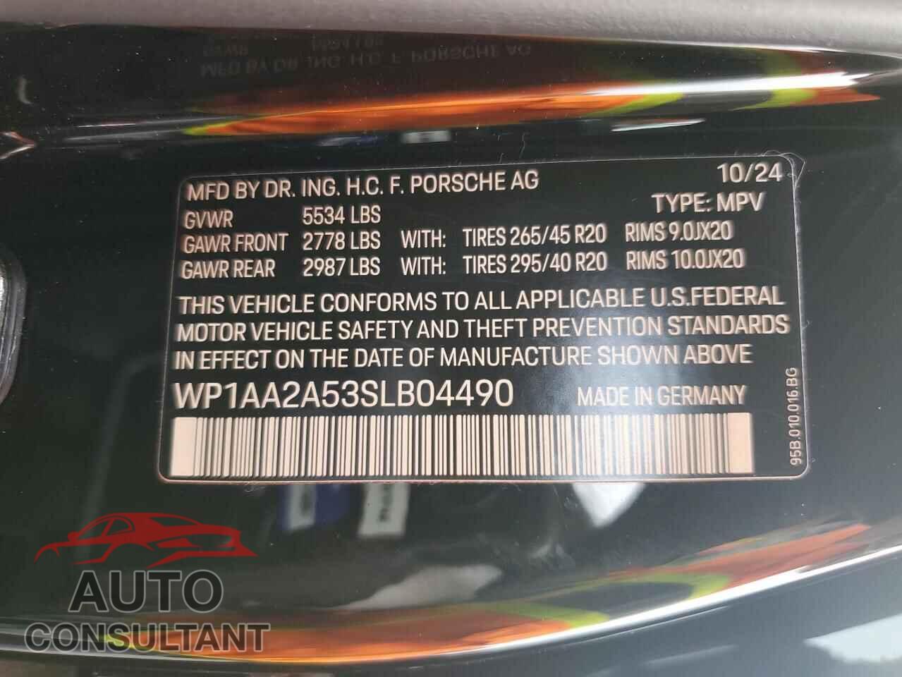 PORSCHE MACAN BASE 2025 - WP1AA2A53SLB04490
