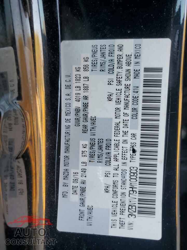 MAZDA 3 2017 - 3MZBN1V79HM100903