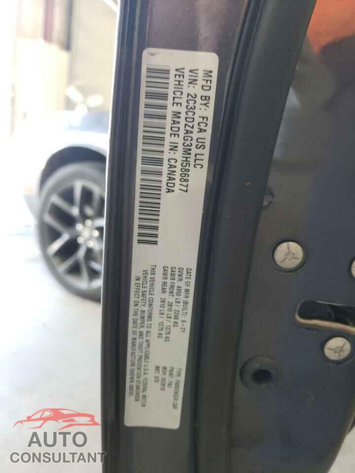 DODGE CHALLENGER 2021 - 2C3CDZAG3MH586877