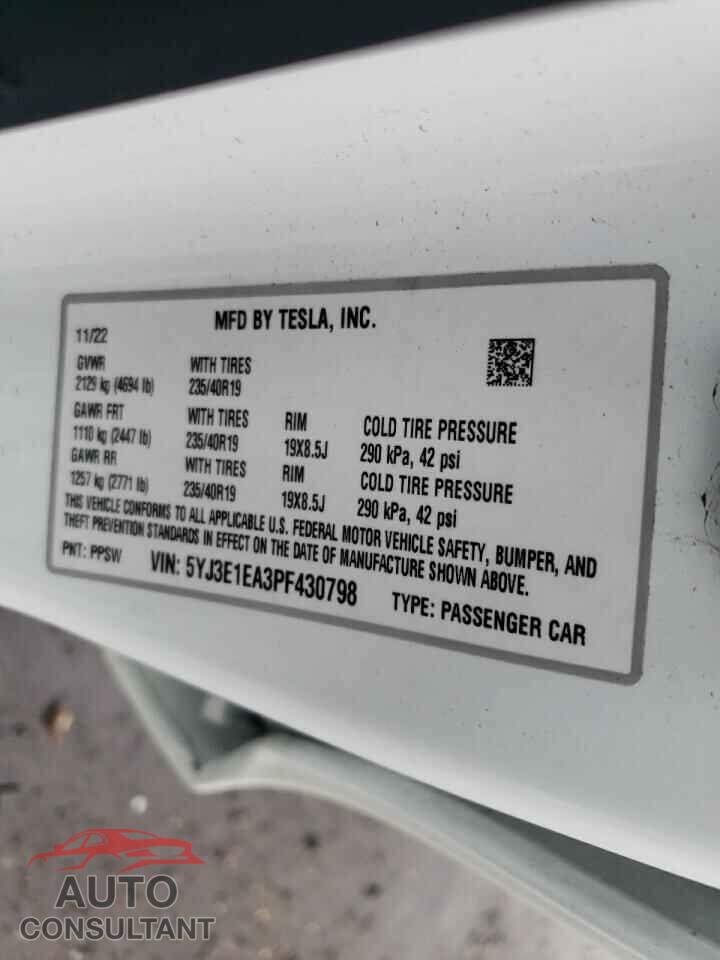 TESLA MODEL 3 2023 - 5YJ3E1EA3PF430798