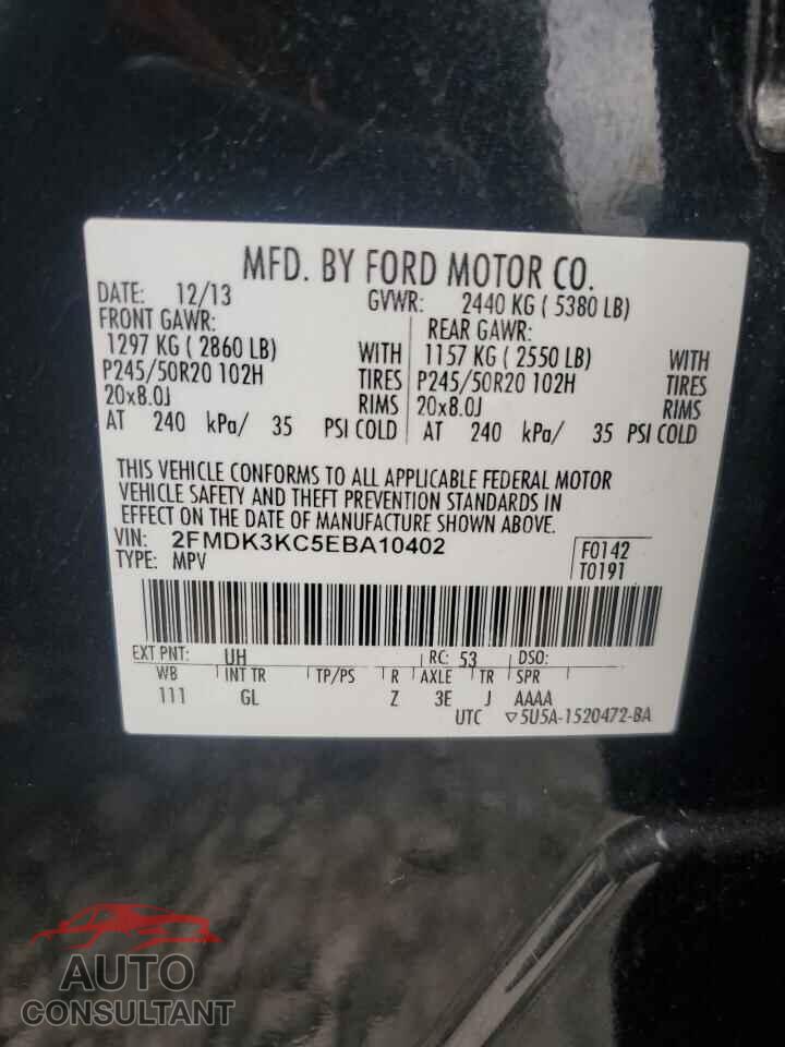 FORD EDGE 2014 - 2FMDK3KC5EBA10402