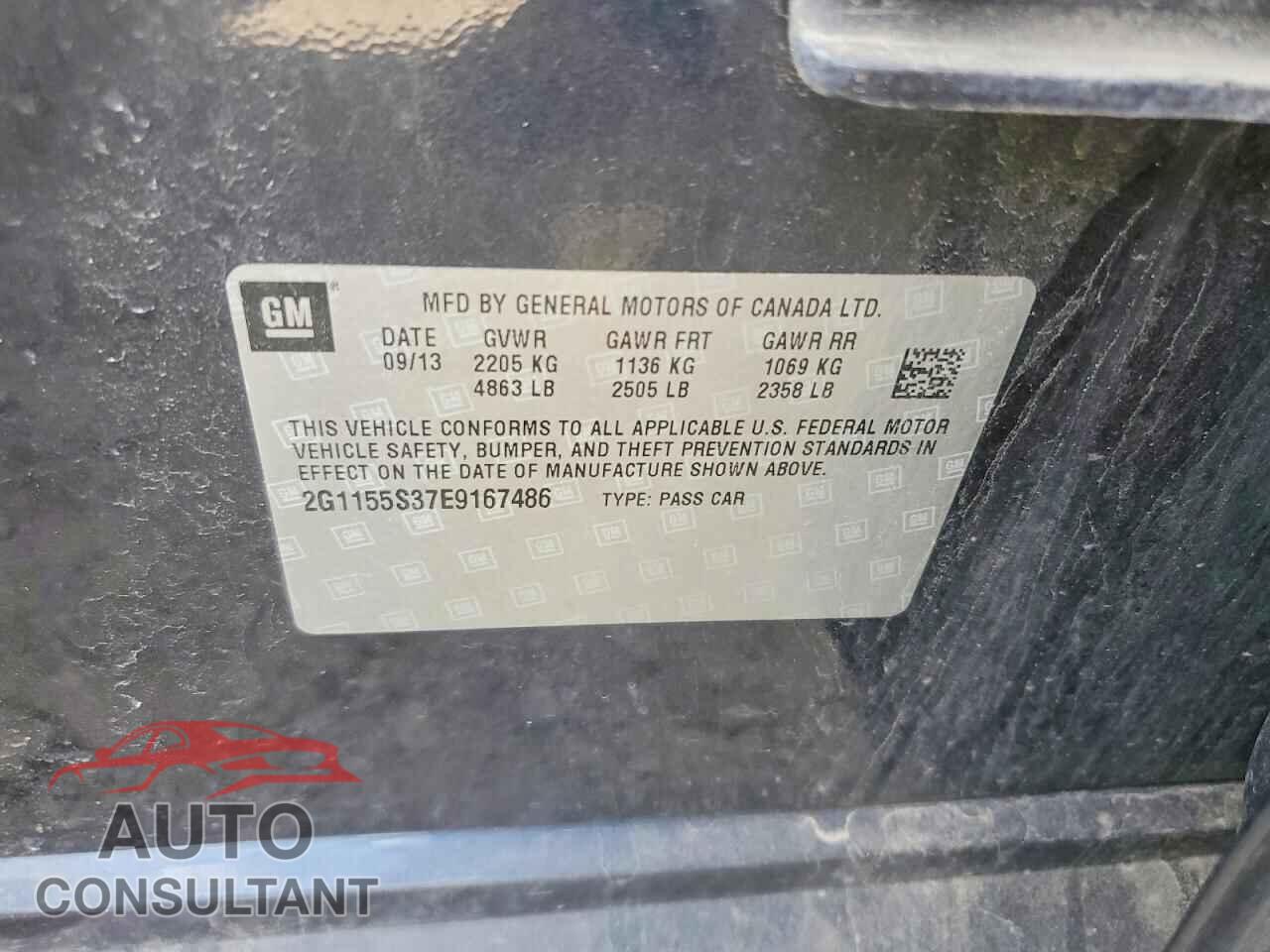 CHEVROLET IMPALA 2014 - 2G1155S37E9167486