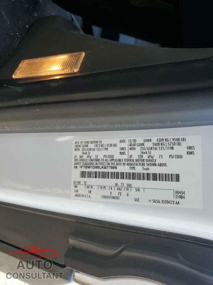 FORD TRANSIT 2020 - 1FTBW1D88LKB77899