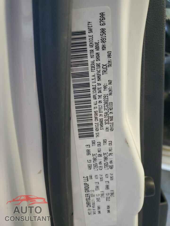 DODGE RAM 2500 2012 - 3C6LD5AL2CG302291