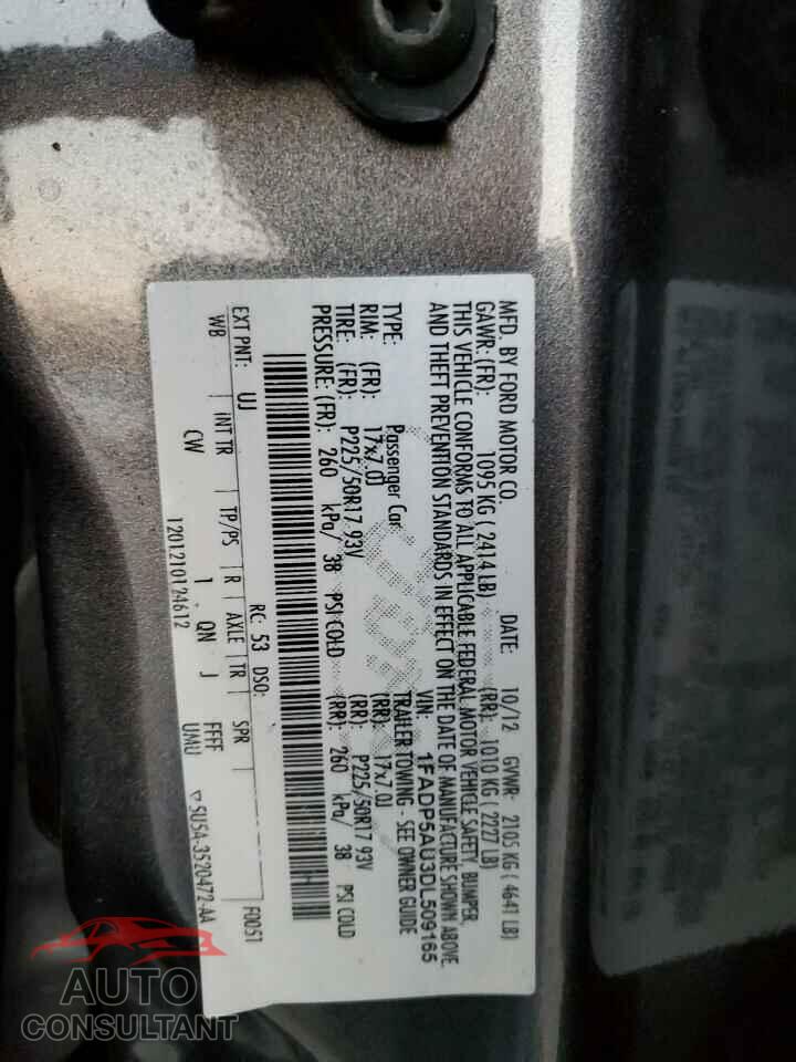 FORD CMAX 2013 - 1FADP5AU3DL509165