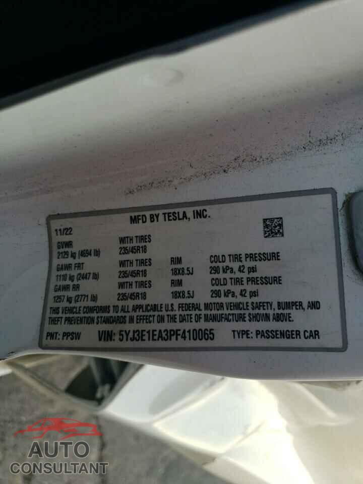 TESLA MODEL 3 2023 - 5YJ3E1EA3PF410065