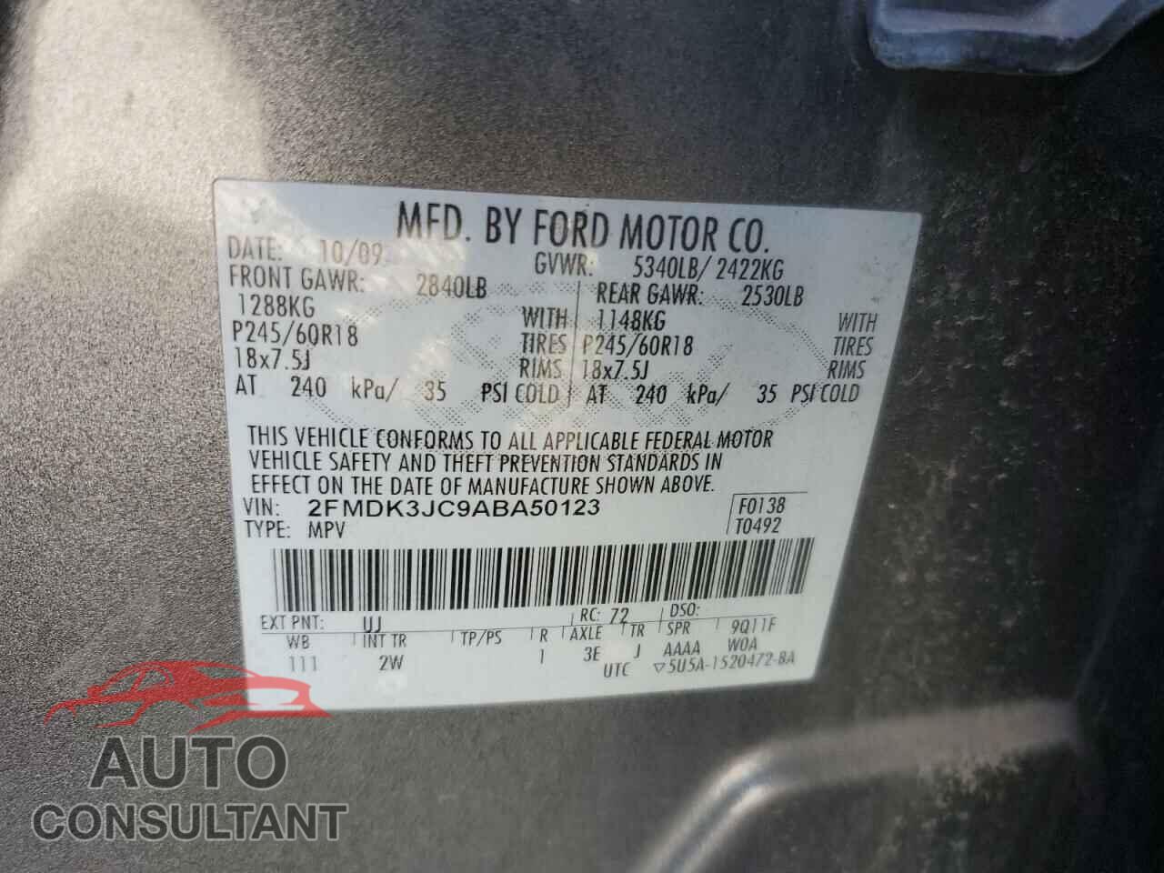FORD EDGE 2010 - 2FMDK3JC9ABA50123