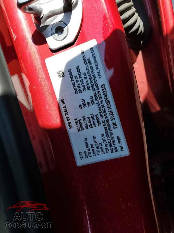 TESLA MODEL 3 2023 - 5YJ3E1EA6PF452343
