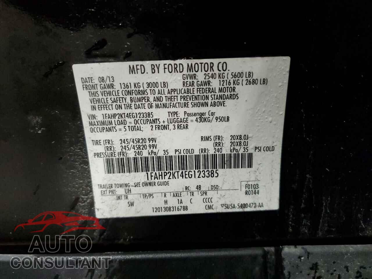 FORD TAURUS 2014 - 1FAHP2KT4EG123385
