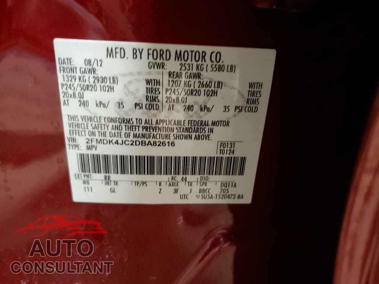 FORD EDGE 2013 - 2FMDK4JC2DBA82616