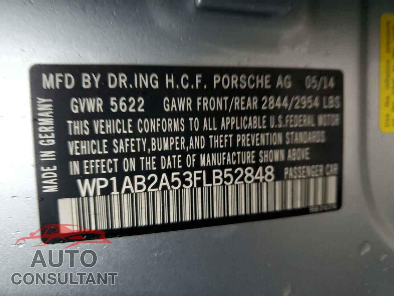 PORSCHE MACAN 2015 - WP1AB2A53FLB52848