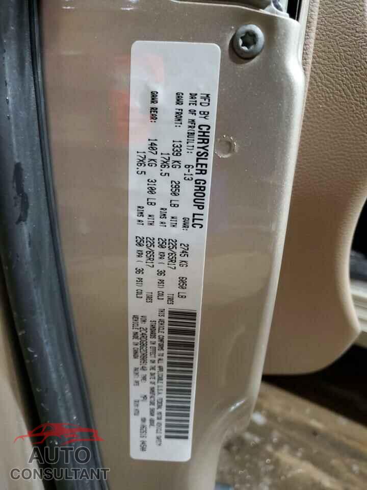 DODGE CARAVAN 2013 - 2C4RDGBG2DR809140