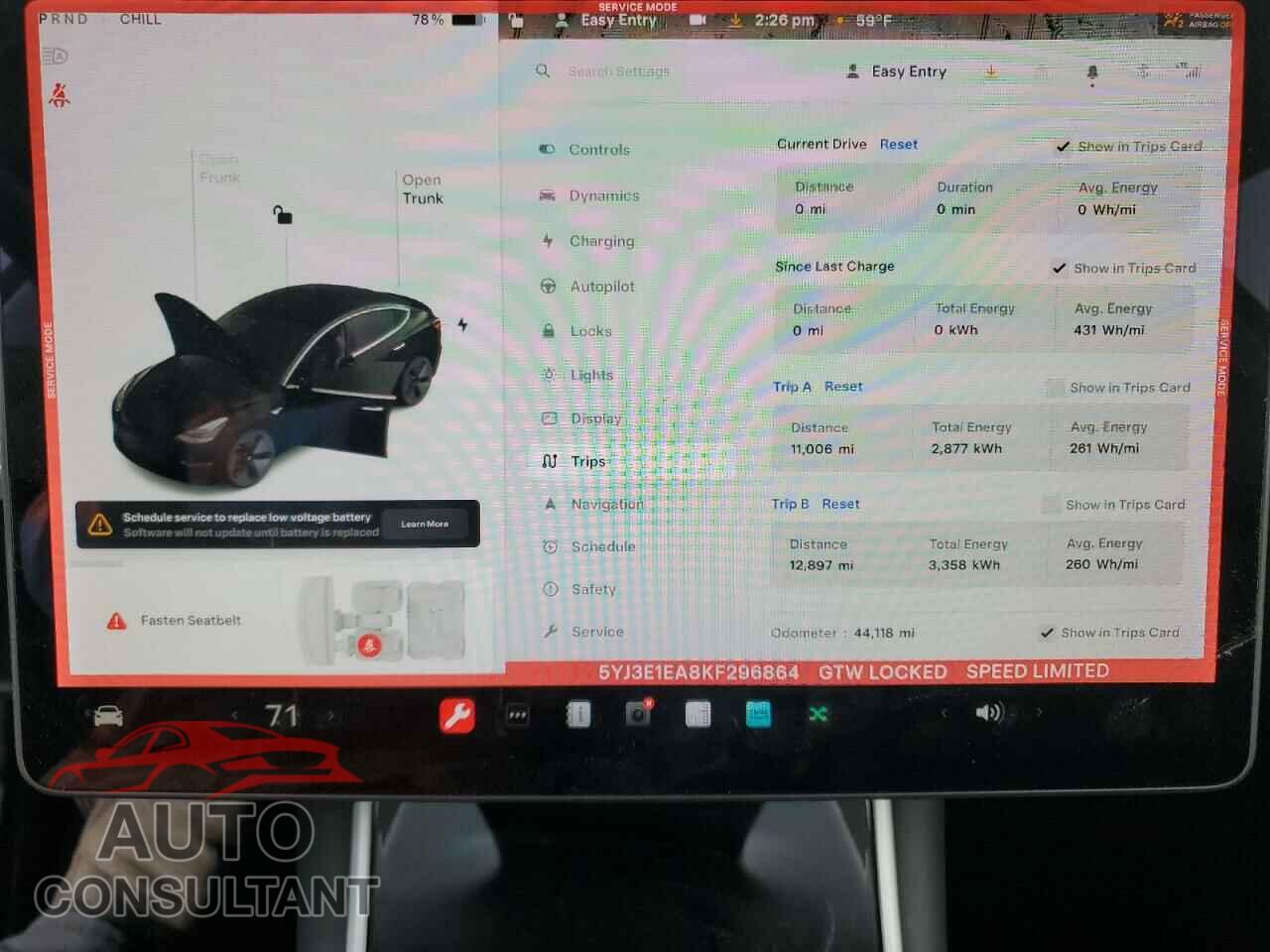 TESLA MODEL 3 2019 - 5YJ3E1EA8KF296864