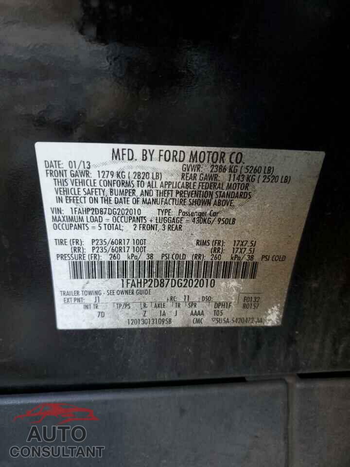 FORD TAURUS 2013 - 1FAHP2D87DG202010