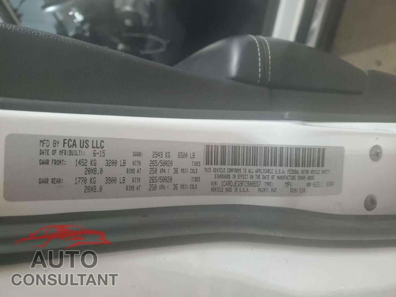 DODGE DURANGO 2015 - 1C4RDJEG9FC908557