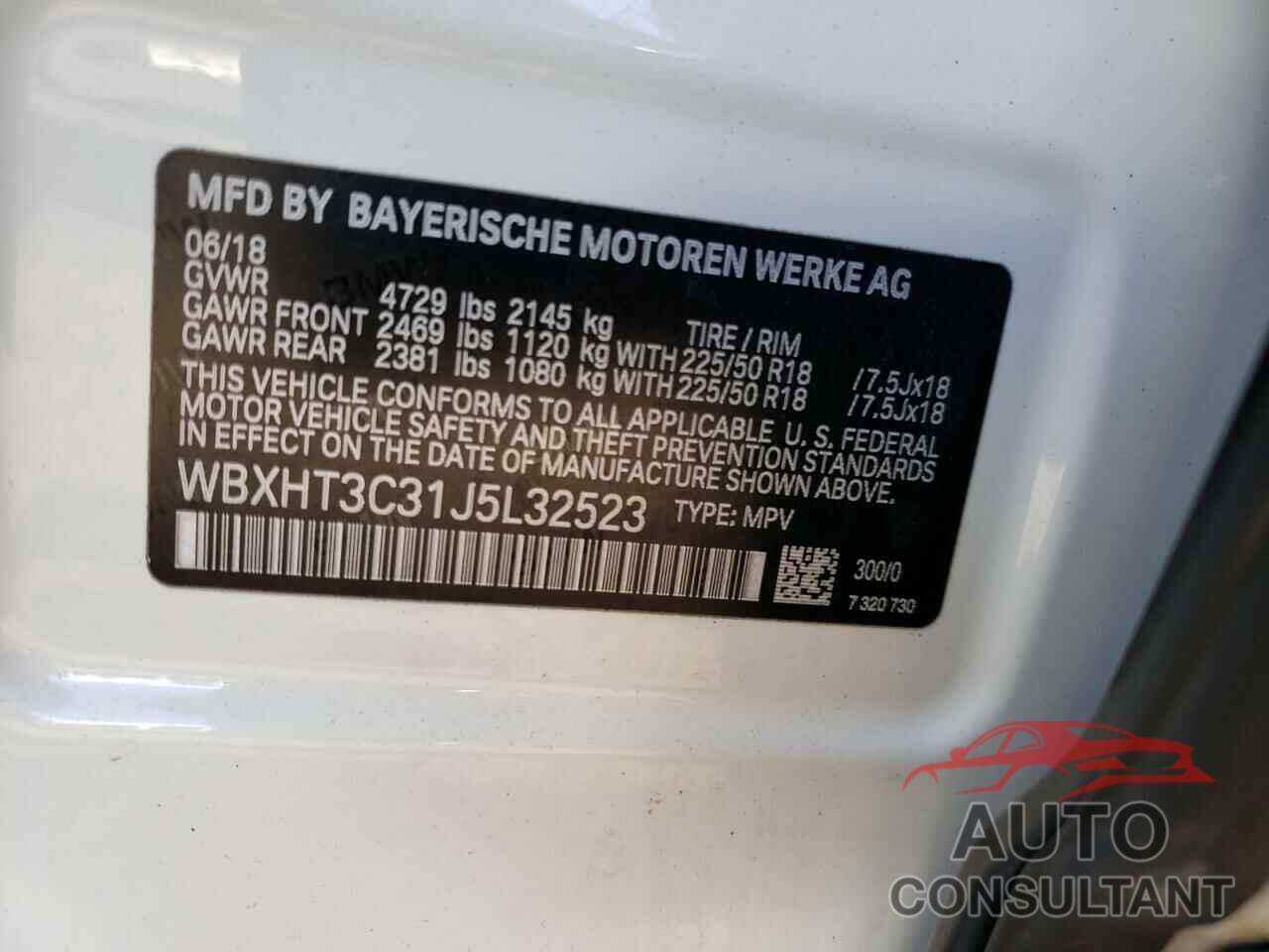 BMW X1 2018 - WBXHT3C31J5L32523
